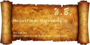 Weintraub Barnabás névjegykártya